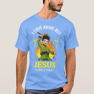 T-shirt I Love Anime But Jesus Comes First  Christian Japa