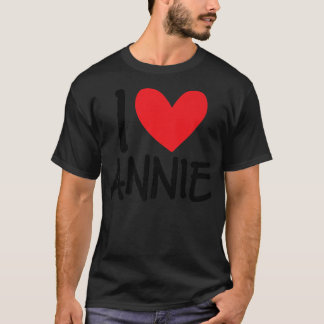 T-shirt I Love Annie Nom Coeur Personnalisé Hommes Guy BFF