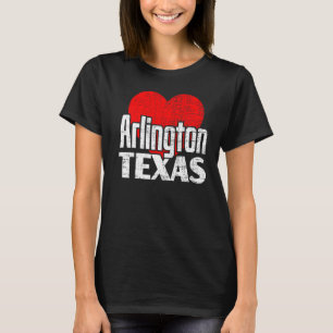 T-shirt I Love Arlington Texas Retro Big Heart Arlington V