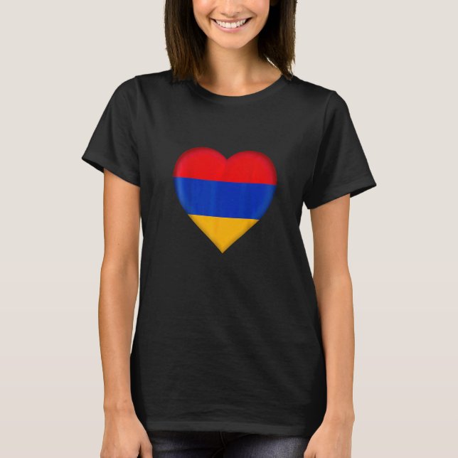 T-shirt I Love Armenia  Armenian Flag Heart (Devant)