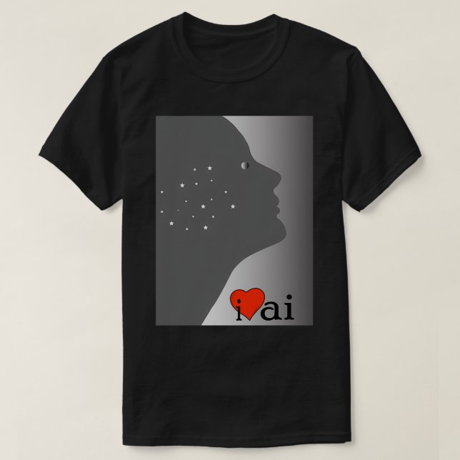 T-shirt I Love Artificiel Intelligence 1 (Design devant)