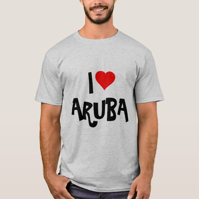 T-shirt "I Love Aruba" Conception personnalisée (Devant)