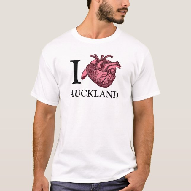 T-shirt I Love Auckland coeur anatomiquement correct (Devant)