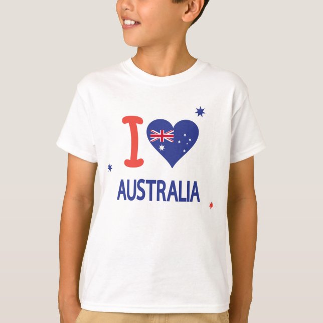 T-shirt I LOVE AUSTRALIA Happy Australia Day 26 janvier (Devant)