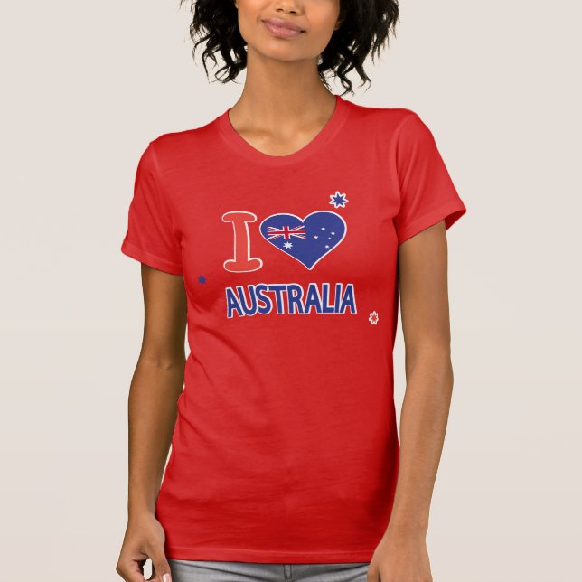 T-shirt I LOVE AUSTRALIA Happy Australia Day 26 janvier (Devant)