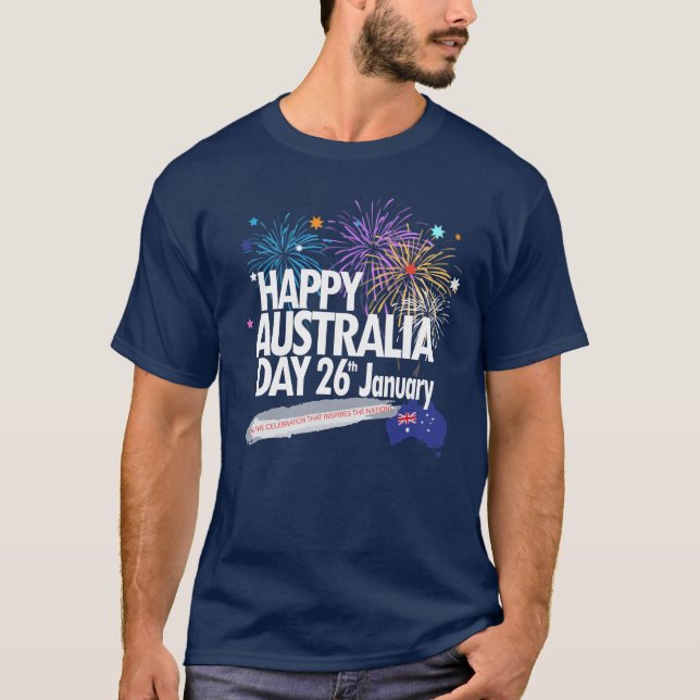 T-shirt I LOVE AUSTRALIA Happy Australia Day 26 janvier (Devant)