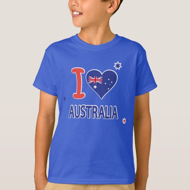 T-shirt I LOVE AUSTRALIA Happy Australia Day 26 janvier (Devant)