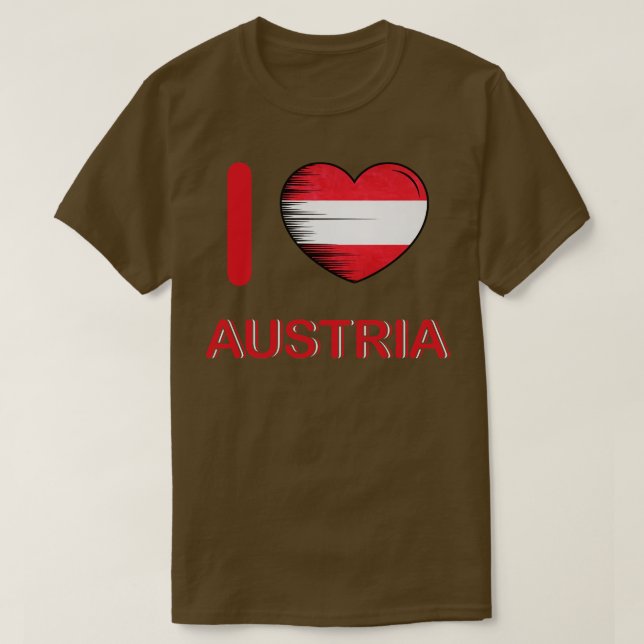 T-shirt I Love Austria Drapeau My Home My Country 2 (Design devant)