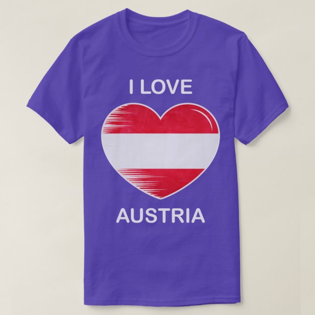 T-shirt I Love Austria Flag My Home Mon pays 6 (Design devant)