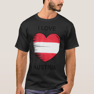 T-shirt I Love Austria My Home Mon Pays Coeur Autriche 1