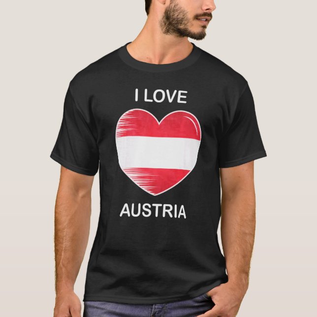 T-shirt I Love Austria My Home Mon Pays Coeur Autriche 3 (Devant)