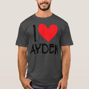 T-shirt I Love Ayden Nom Hommes Personnalisés Guy BFF Ami