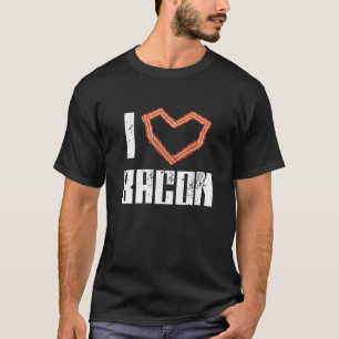 T-shirt I Love Bacon Coeur Croustillant Baies Viande Porc
