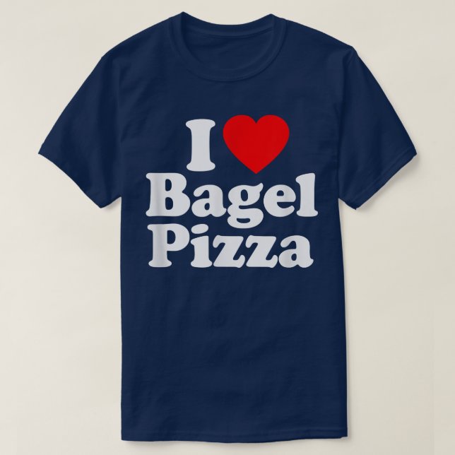 T-shirt I Love Bagel Pizza Heart Funny  (Design devant)
