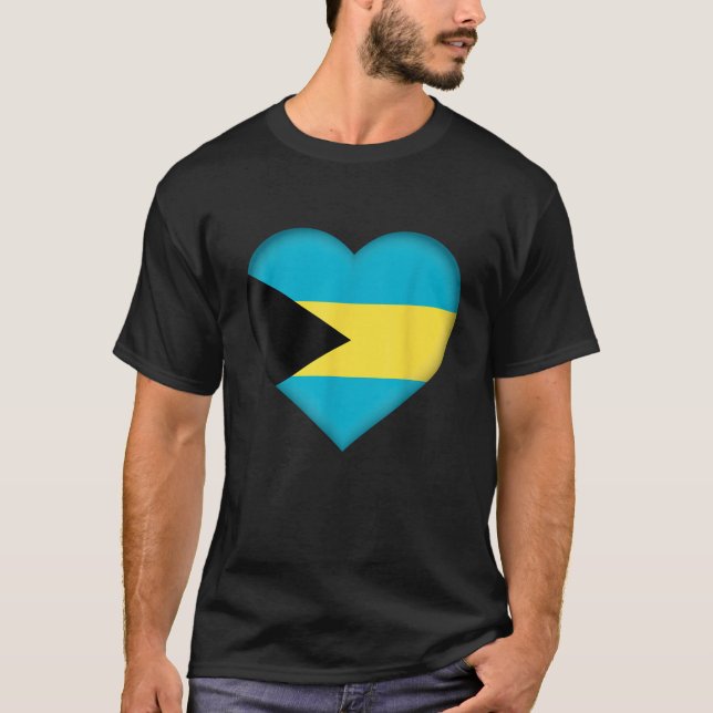 T-shirt I Love Bahamas  Bahamian Flag Heart Outfit  (Devant)