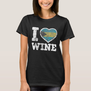 T-shirt I Love Bahamian Wine Bahamas Heart Flag