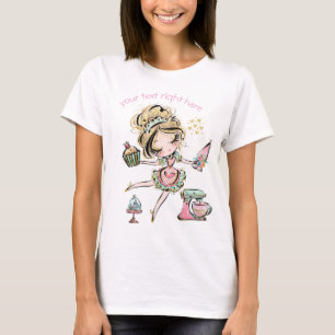 T-shirt I Love baking, amoureux du cupcake,