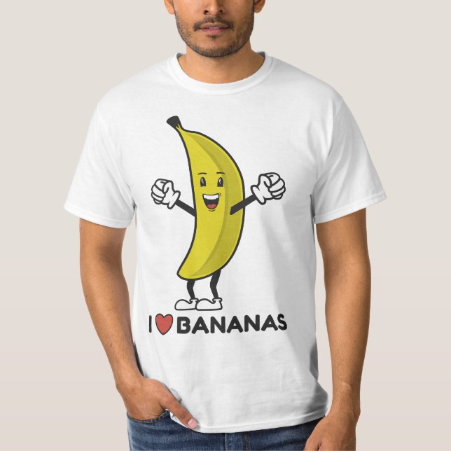 T-shirt I Love Bananas Long Fruit Funny Banana  (Devant)