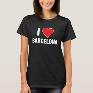 T-shirt I LOVE BARCELONA City en Espagne avec Red Love Hea