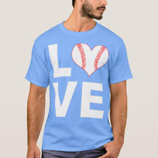 T-shirt I Love Baseball Sports Athlete Player Gift