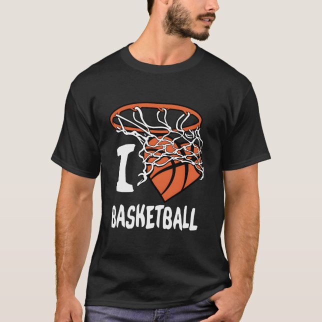 T-shirt I Love Basketball Youth Basketball Hoop (Devant)