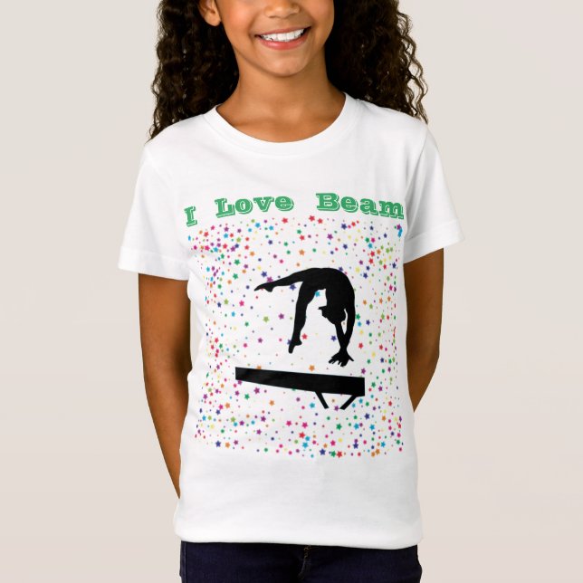 T-Shirt I Love Beam Girls Gymnastique Balance Beam Gymnast (Devant)