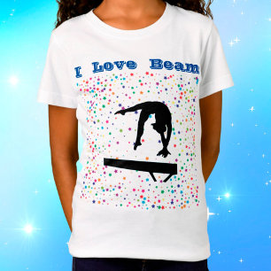 T-Shirt I Love Beam Girls Gymnastique Balance Beam Gymnast