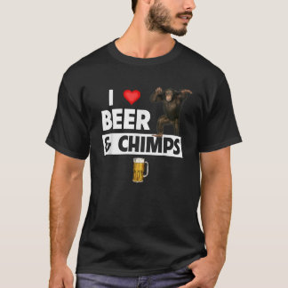 T-shirt I Love Beer and Chimps Boire Chimpanzé Singe