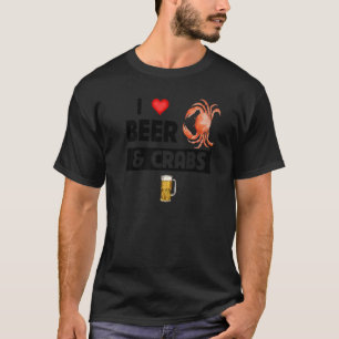 T-shirt I Love Beer and Crabs Boire des fruits de mer Ocea