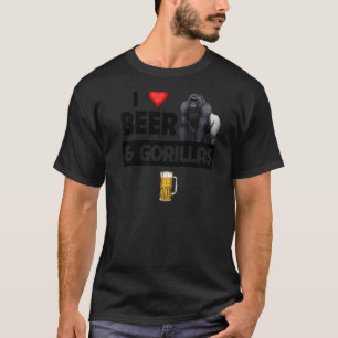 T-shirt I Love Beer and Gorillas Boire Ape Wildlife Mon