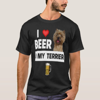 T-shirt I Love Beer and My Cairn Terrier Chien Maman Papa 