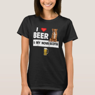 T-shirt I Love Beer and My Nova Scotia Duck Dog Maman Papa