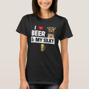 T-shirt I Love Beer and My Silky Terrier Chien Maman Papa