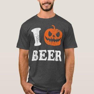 T-shirt I Love Beer Halloween Citrouille