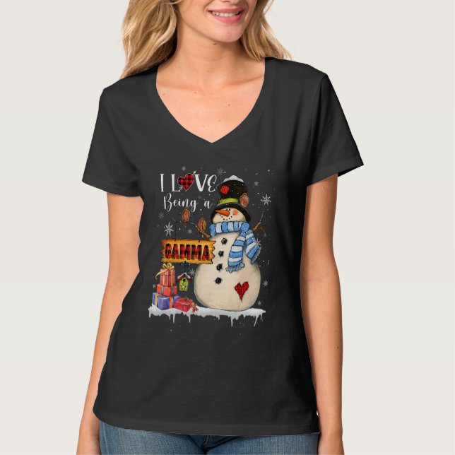 T-shirt I Love Being A Gamma Snowman Xmas Santa Family Chr (Devant)