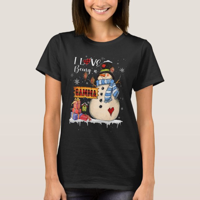 T-shirt I Love Being A Gamma Snowman Xmas Santa Family Chr (Devant)