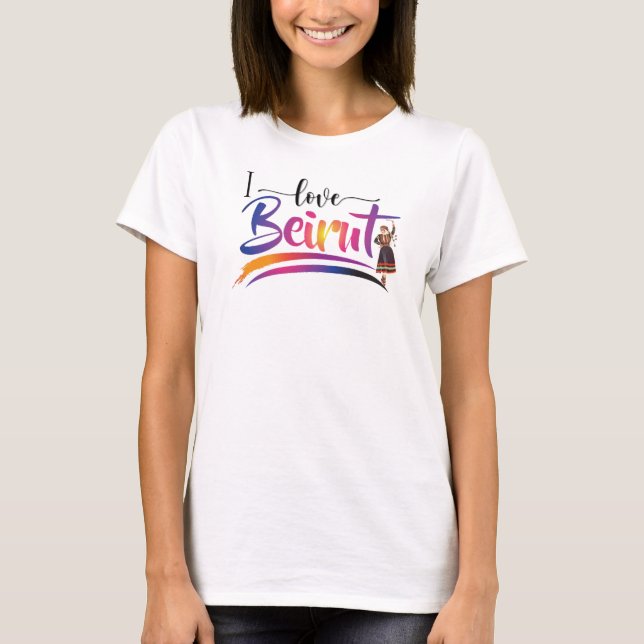 T-shirt I Love Beirut Anglais droit droit de douane (Devant)