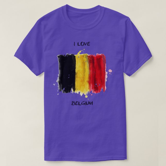 T-shirt I Love Belgium My Home Mon pays (Design devant)
