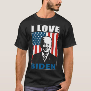 T-shirt I Love Biden Drapeau Pro Président Joe Biden Améri