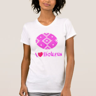 T-shirt I Love Biélorussie Motif folklorique В ы ш и в к а
