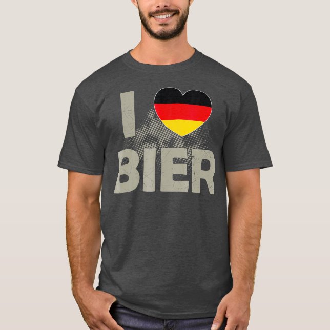 T-shirt I Love Bier Beer Germany Deutschland Flag (Devant)