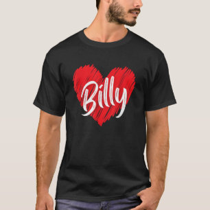 T-shirt I Love Billy Heart Nom personnalisé Billy Vintage