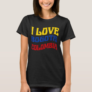T-shirt I Love Bogota Colombia Drapeau Carte Colombian Pri