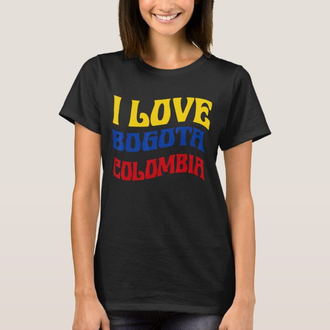 T-shirt I Love Bogota Colombia Drapeau Carte Colombian Pri (Devant)