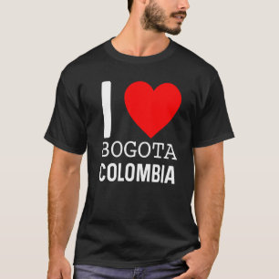 T-shirt I Love Bogota Colombia Drapeau Carte Colombian Pri