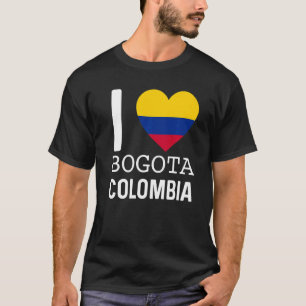 T-shirt I Love Bogota Colombia Drapeau Carte Colombian Pri