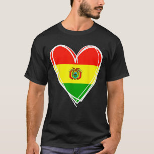 T-shirt I Love Bolivie Cool Bolivie Drapeau Coeur Design B