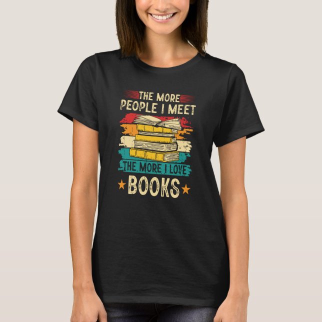 T-shirt I Love Books Reading Bookworm Reader Library (Devant)