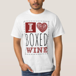T-shirt I Love Boxed Wine Barbed Wire Heart
