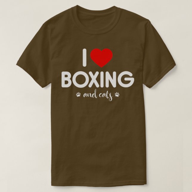 T-shirt I Love Boxing and Cats (Design devant)